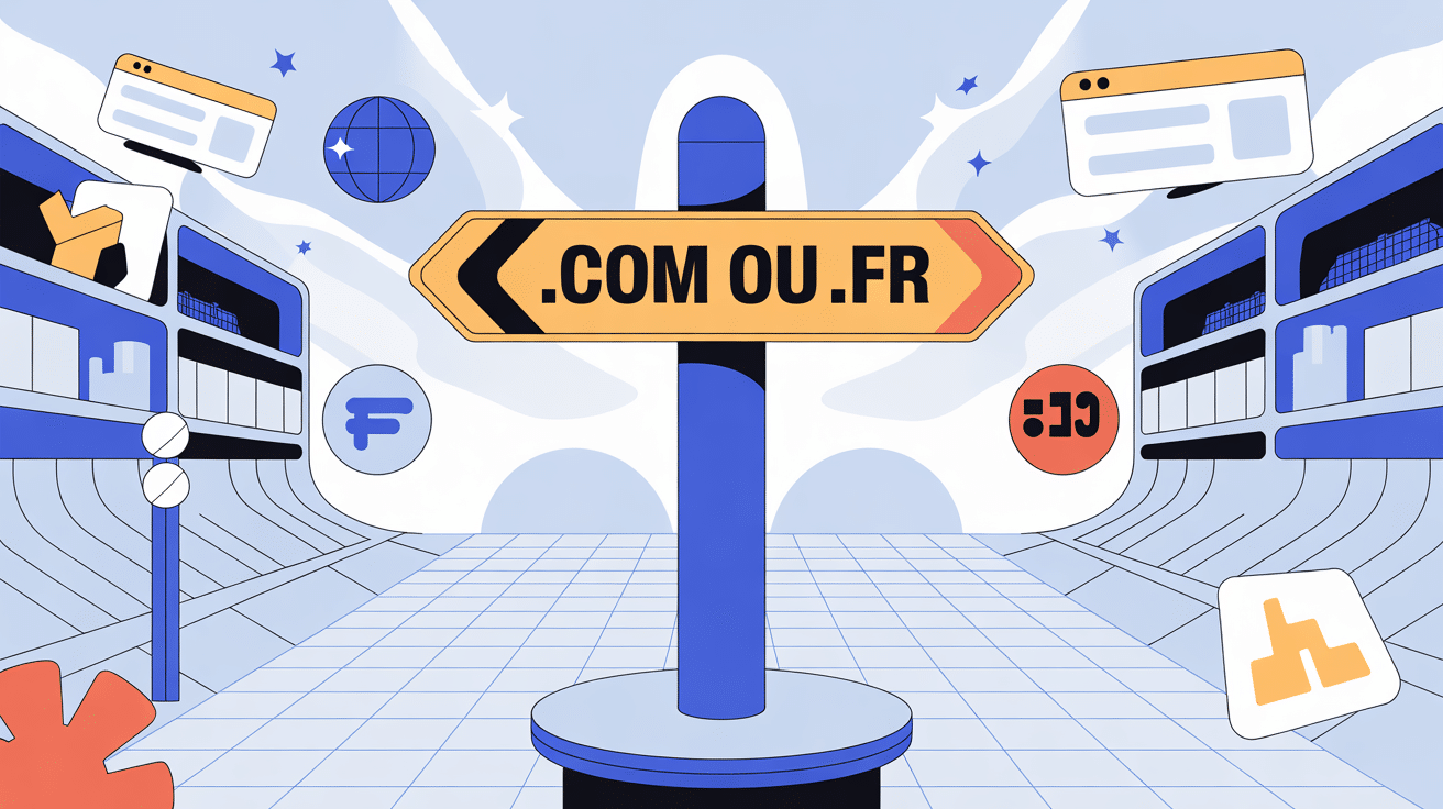 com ou fr, illustration de choix extension domaine