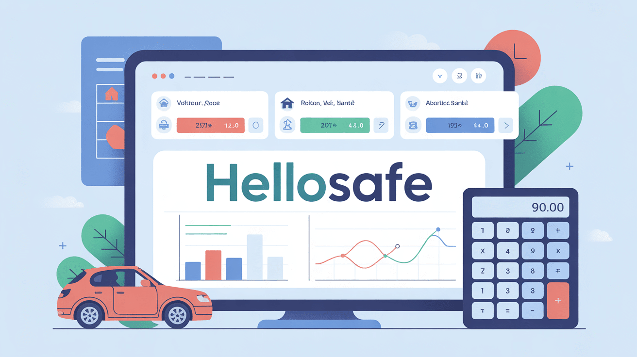 illustration hello safe comparateur financier interface moderne