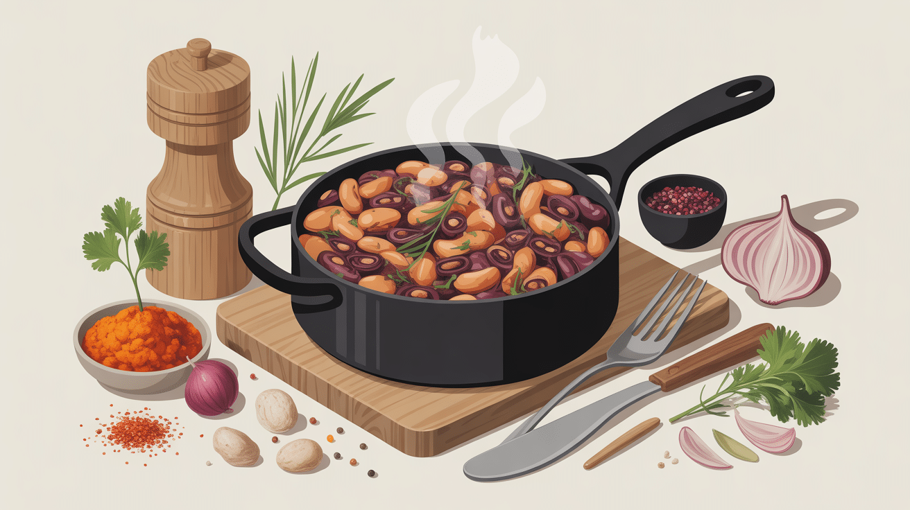 Préparation culinaire lobia haricot à œil noir