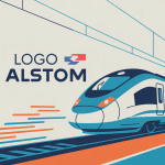 Illustration logo Alstom train grande vitesse innovation