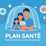 plan sante illustration famille parapluie medical