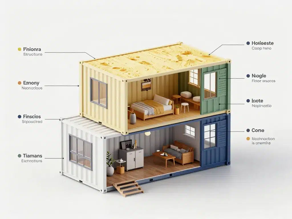 diagramme maison conteneurs prix postes de dépense