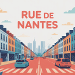 illustration vectorielle rue de nantes ville transports