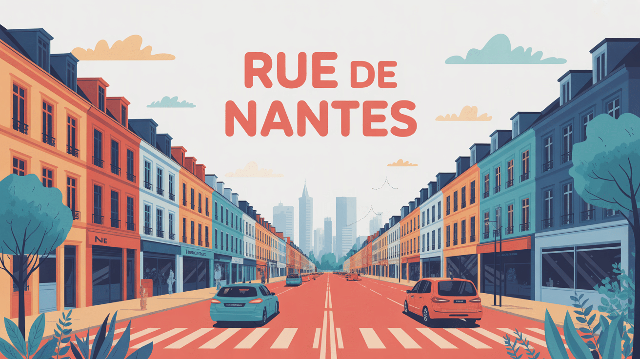 illustration vectorielle rue de nantes ville transports