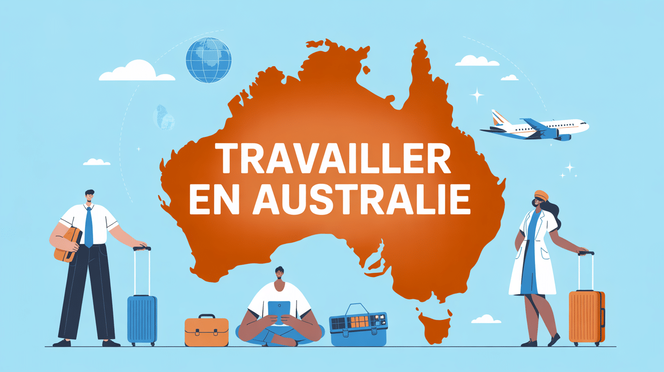 travailler en australie illustration vectorielle moderne