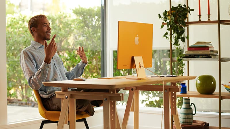 All new iMac features stunning vibrant design powered by M1 chip brilliant 4.5K retina display