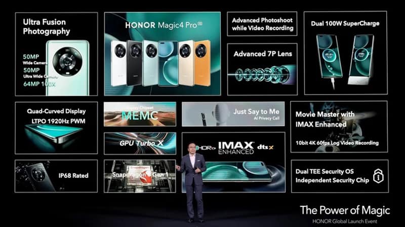 Honor Magic 4 Pro phone launched with HDR10+ IMAX Enhanced 100W wireless charge support