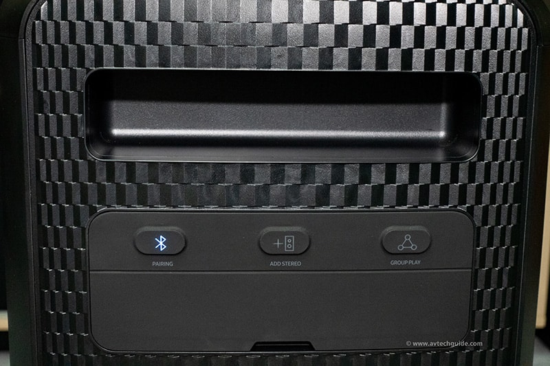Review Samsung Sound Tower MX-ST50B powered speaker with battery power supply