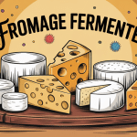 Fromage fermenté varié sur planche, cultures bactériennes visibles