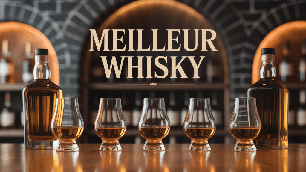 meilleur whisky bouteilles élégantes sur table cave