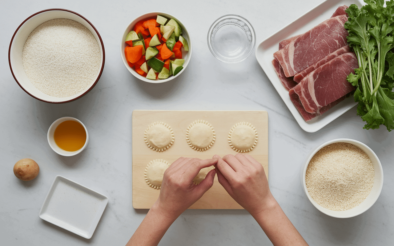 Ingrédients et façonnage des raviolis vietnamiens maison