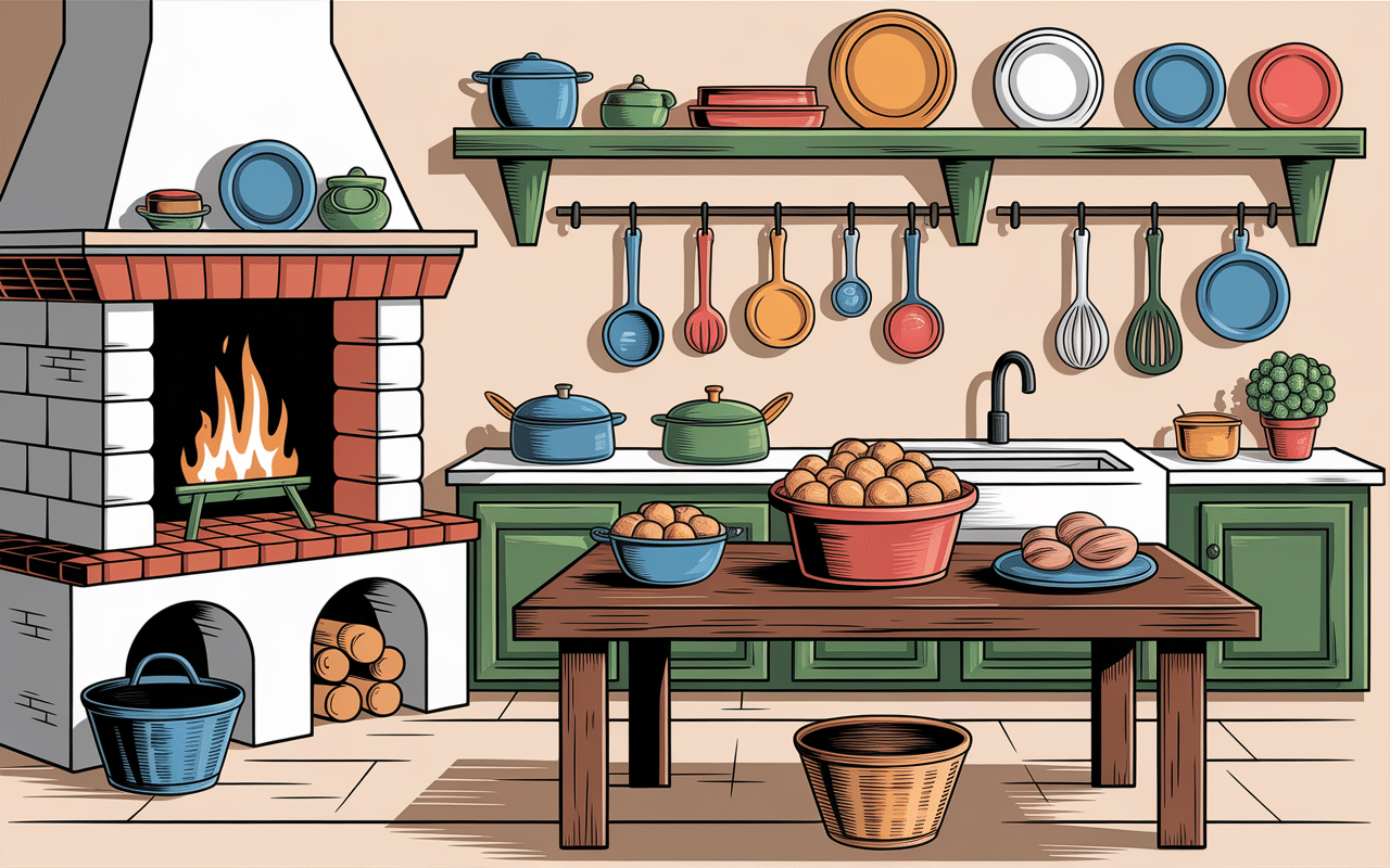 cuisine ancienne avec tourte de pomme de terre auvergnate