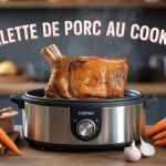 palette de porc cookeo dorée avec légumes et vapeur