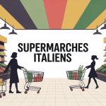 supermarche italie rayons clients illustration