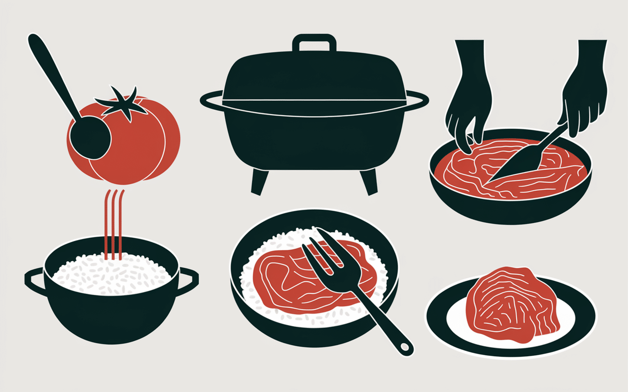 Tomates farcies recette de grand-mère avec riz étapes visuelles