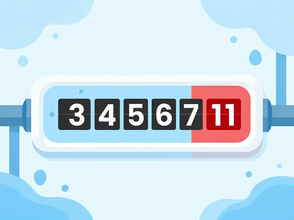 Comment lire un compteur d'eau à 8 chiffres, schéma m3 et litres