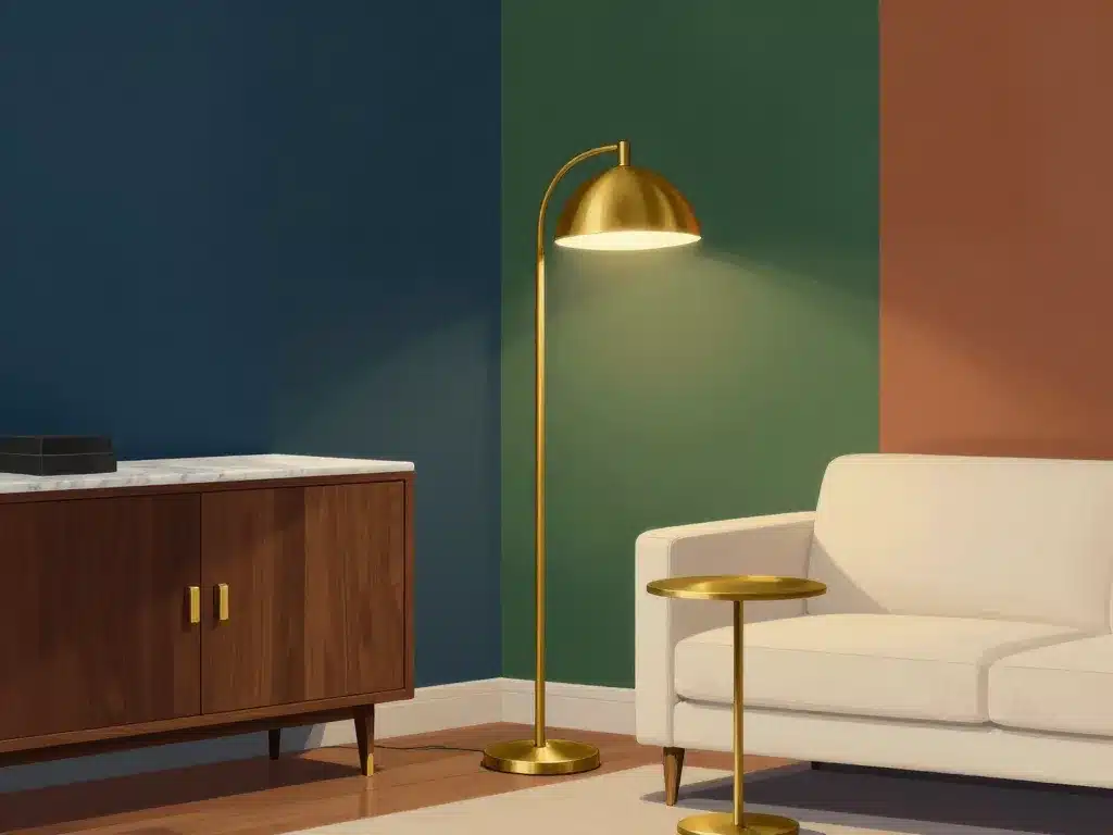 Scène intérieure illustrant des harmonies autour de la couleur du laiton