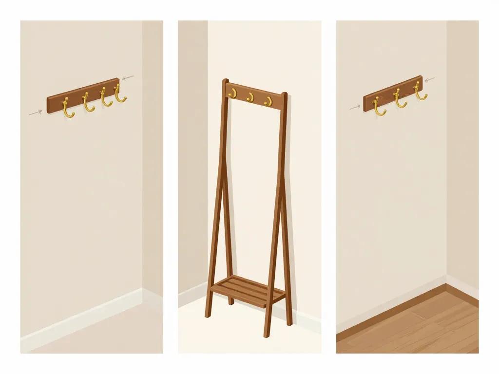 Schéma comparatif de porte manteau vintage pour petits espaces