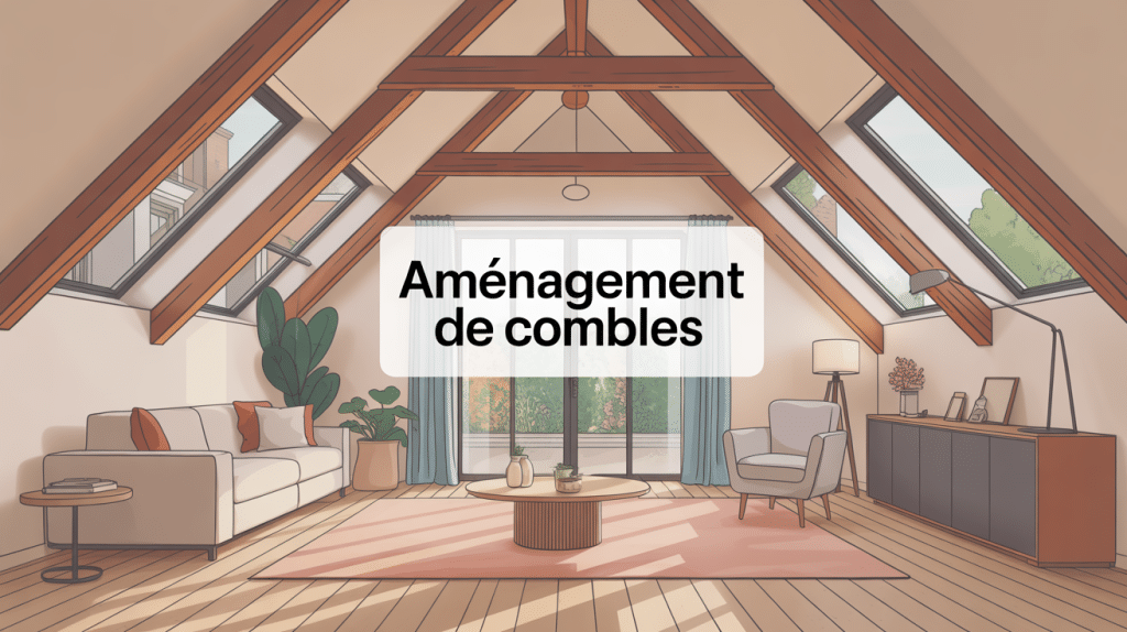 Vue d'un amenagement combles cout dans un espace lumineux moderne