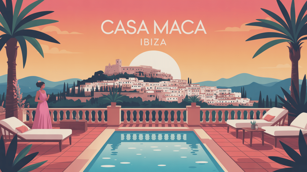 Vue élégante casa maca finca à Ibiza avec Dalt Vila