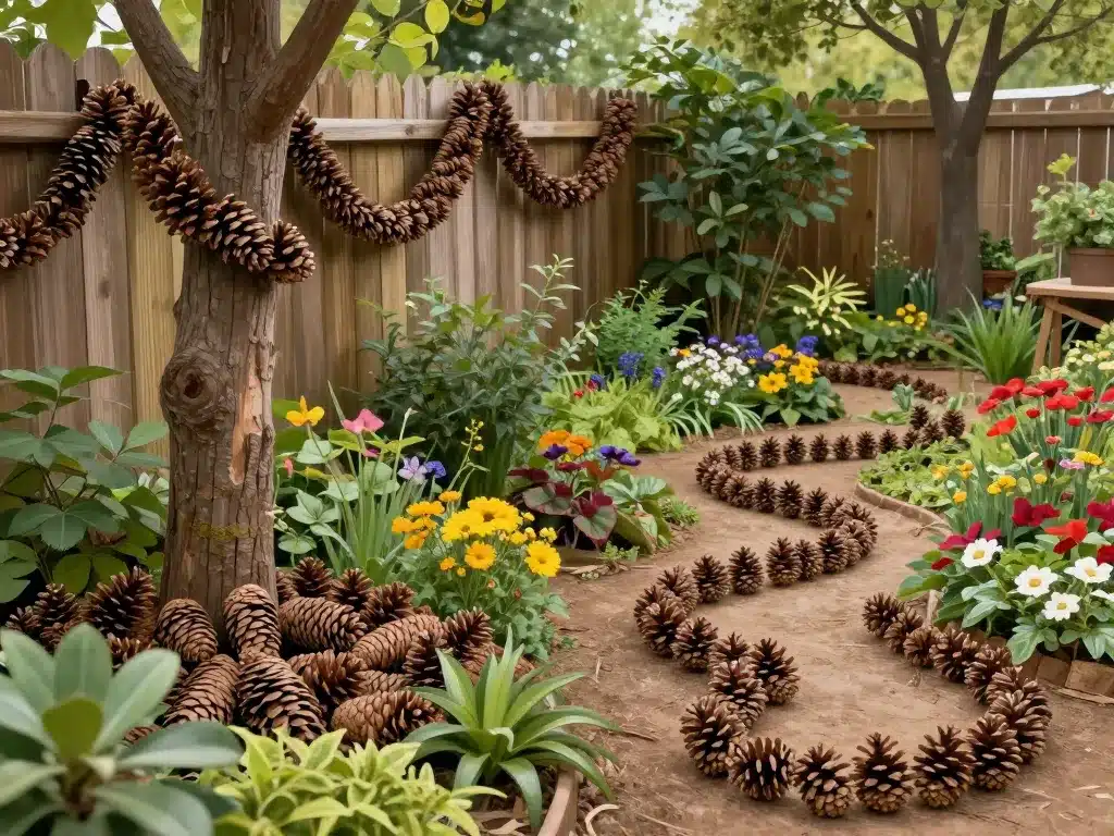 deco pomme de pin pour l'extérieur jardin créatif