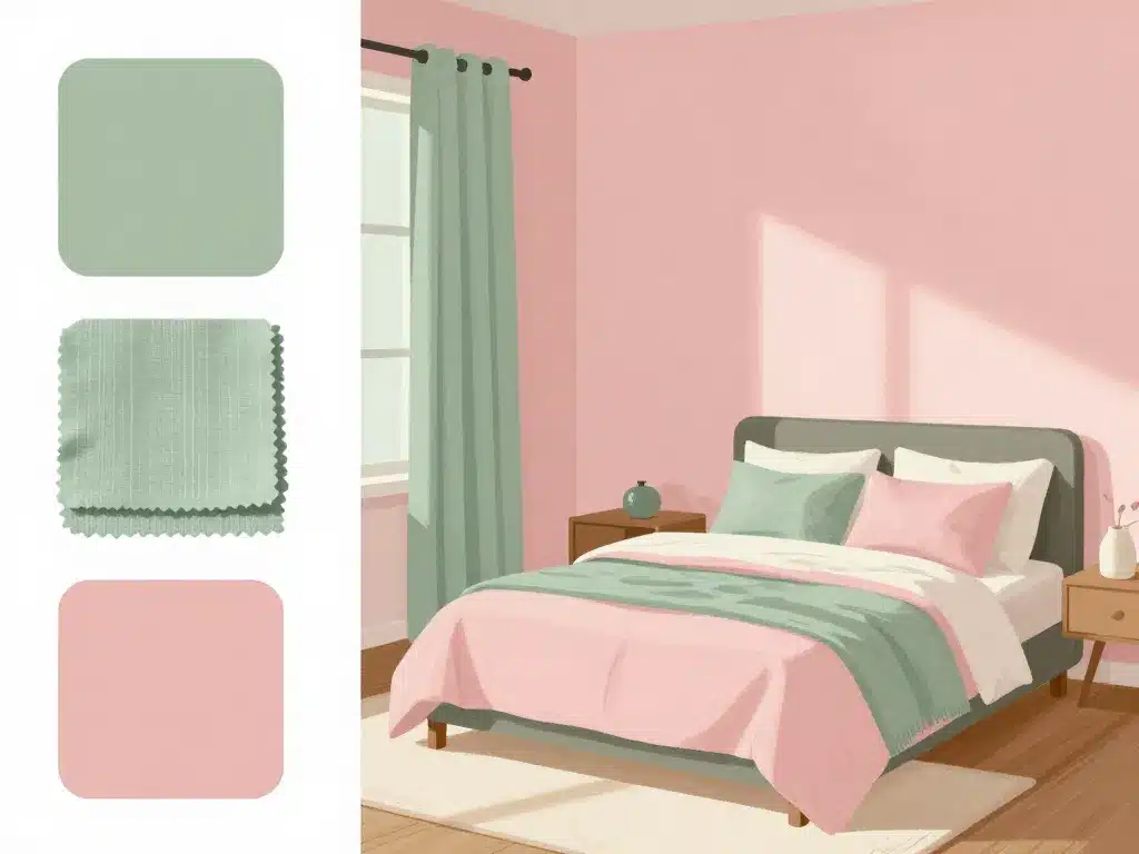 harmoniser chambre vert sauge et rose déco équilibrée