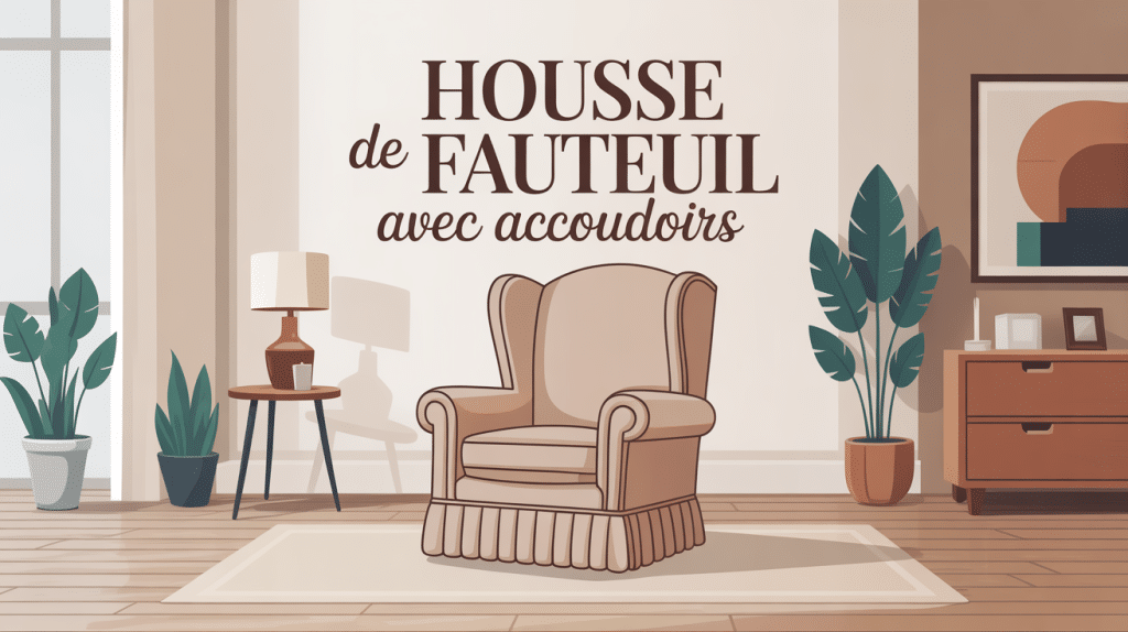 illustration housse fauteuil accoudoir dans salon lumineux