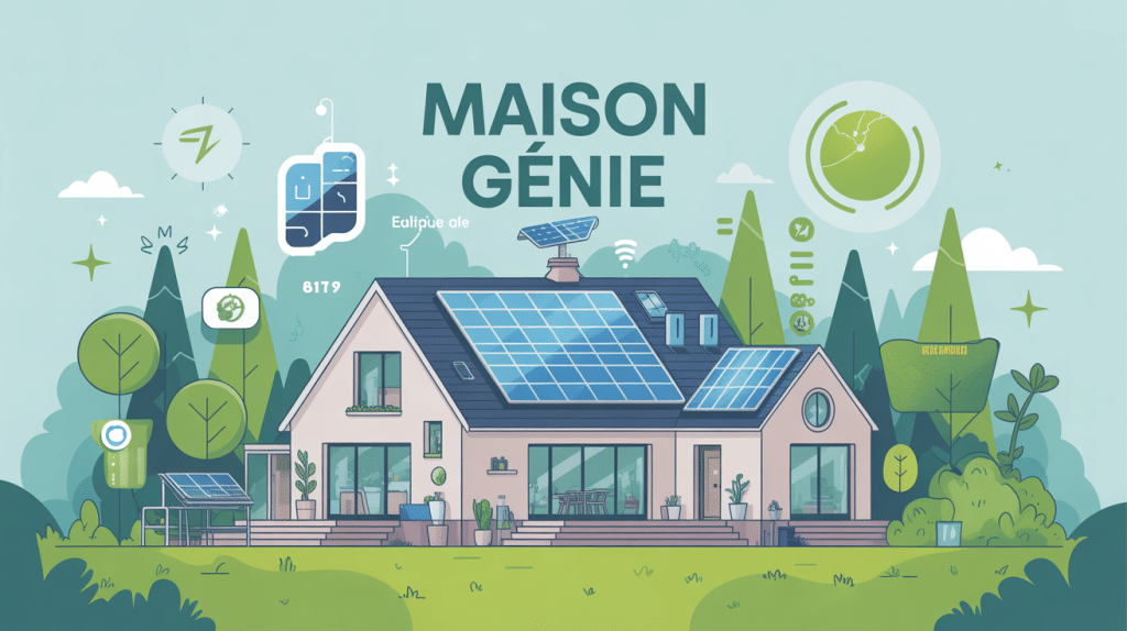 Illustration concept maison génie moderne écologique