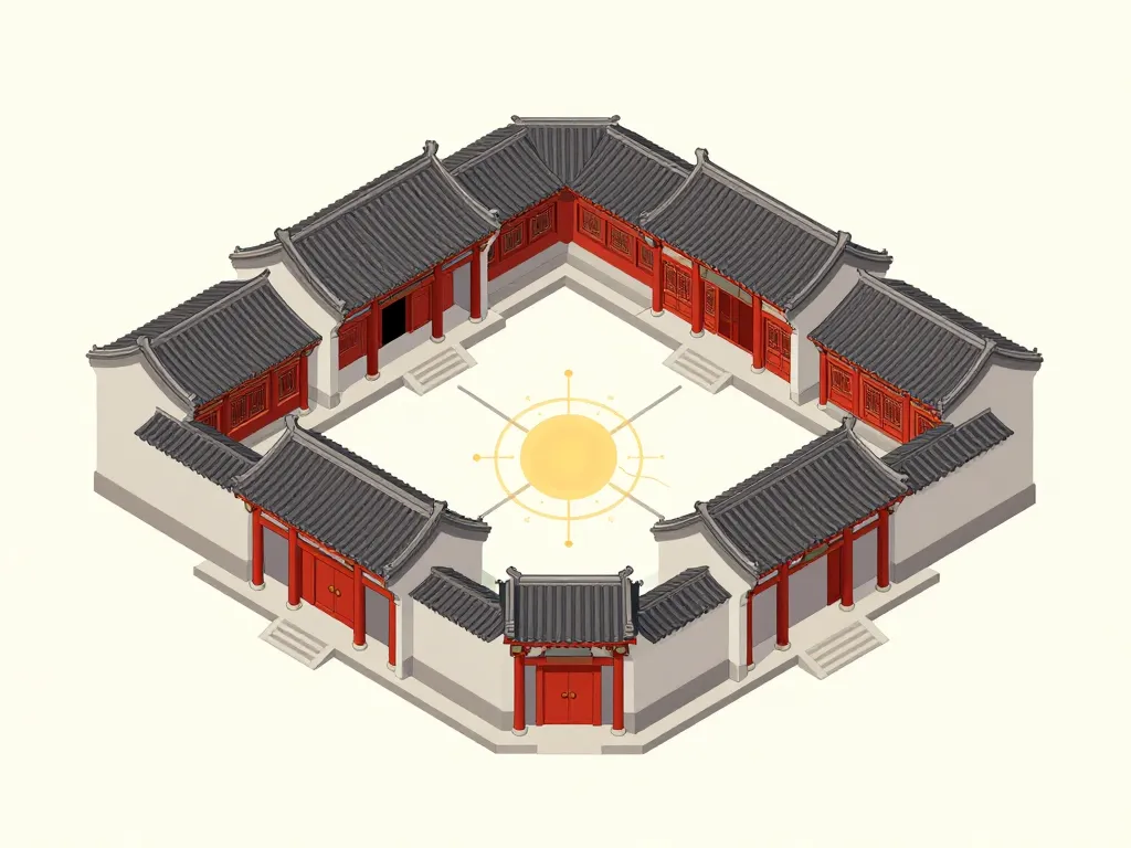 diagramme architecture siheyuan feng shui