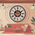 illustration tic tac horloge murale style moderne