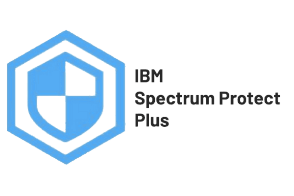 Logo of the backup software "IBM Spectrum Protect Plus" that is compatible with BACKUP EAGLE® for Backup Reporting.