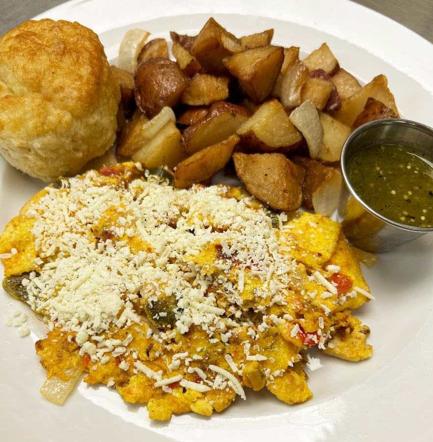 Chicken and chorizo omelet breakfast special at Bailey's Breakfast & Lunch in Omaha