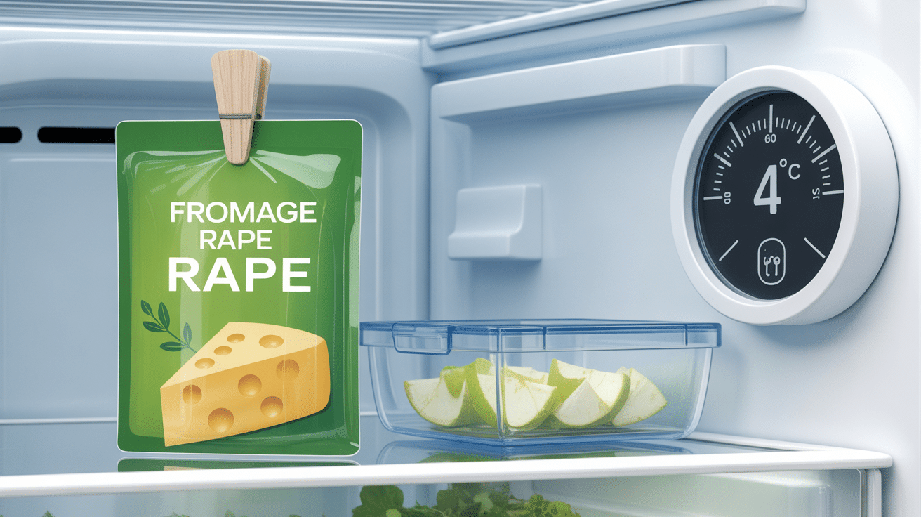 Conservation emmental rapé enceinte réfrigérateur
