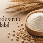 Poudre de maltodextrine halal sur fond de cereales
