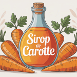 bouteille sirop de carotte et carottes fraîches