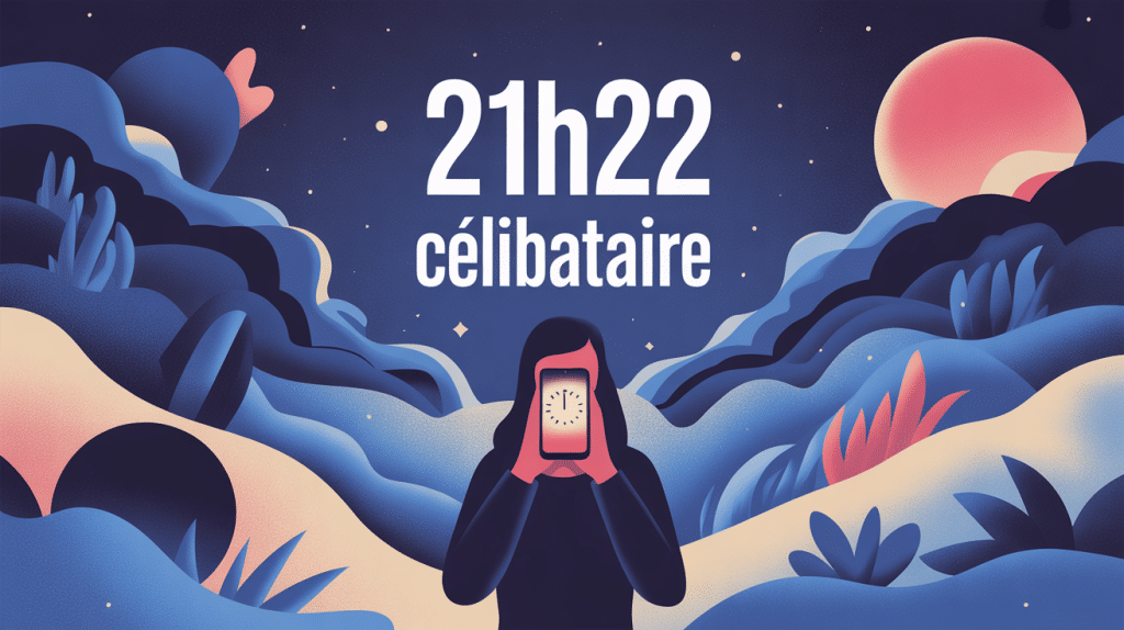21h22 célibataire illustration introspective smartphone
