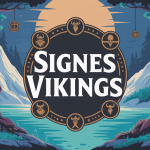 Signe viking flottant sur fond mythologie nordique