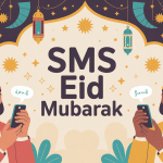 illustration sms eid mubarak envoi messages ambiance festive