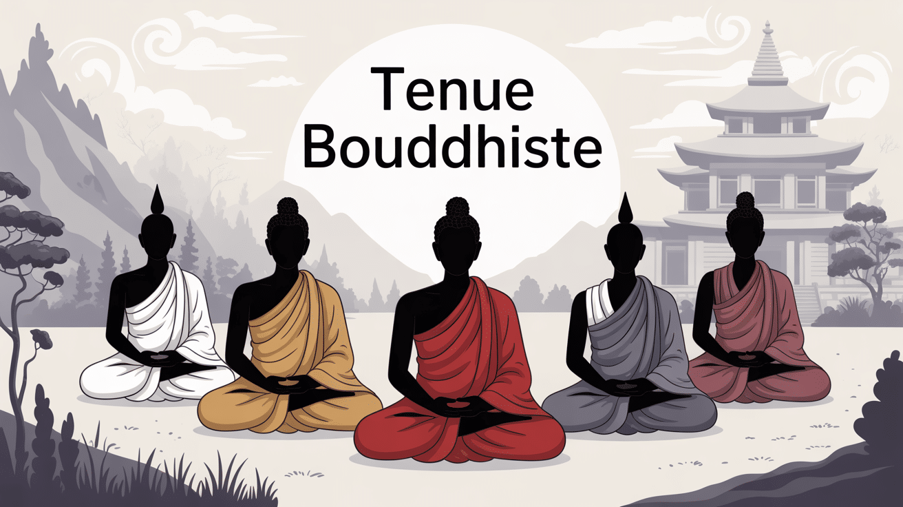 Illustration tenue bouddhiste traditions principales