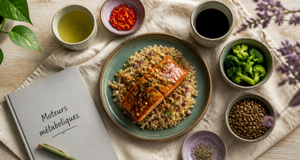 aliments brûle graisse saumon quinoa thé vert