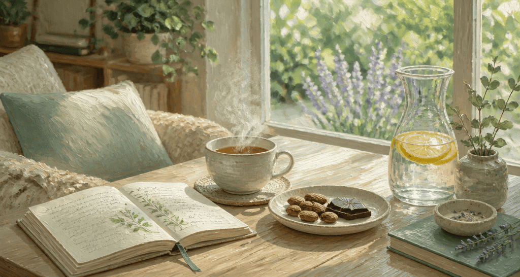 comment avoir de l energie rapidement tasse the amandes chocolat