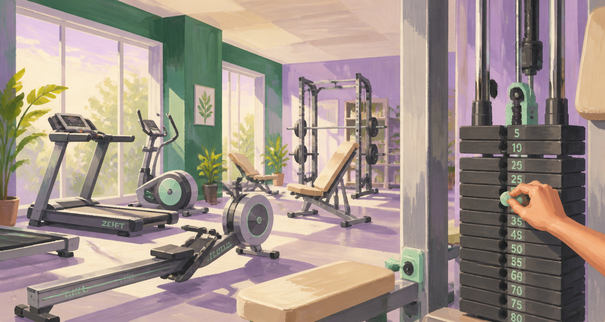 Machines de salle de sport en salle lumineuse