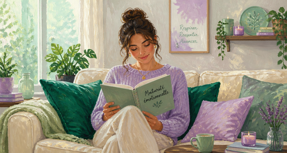 Femme carnet maturité émotionnelle salon