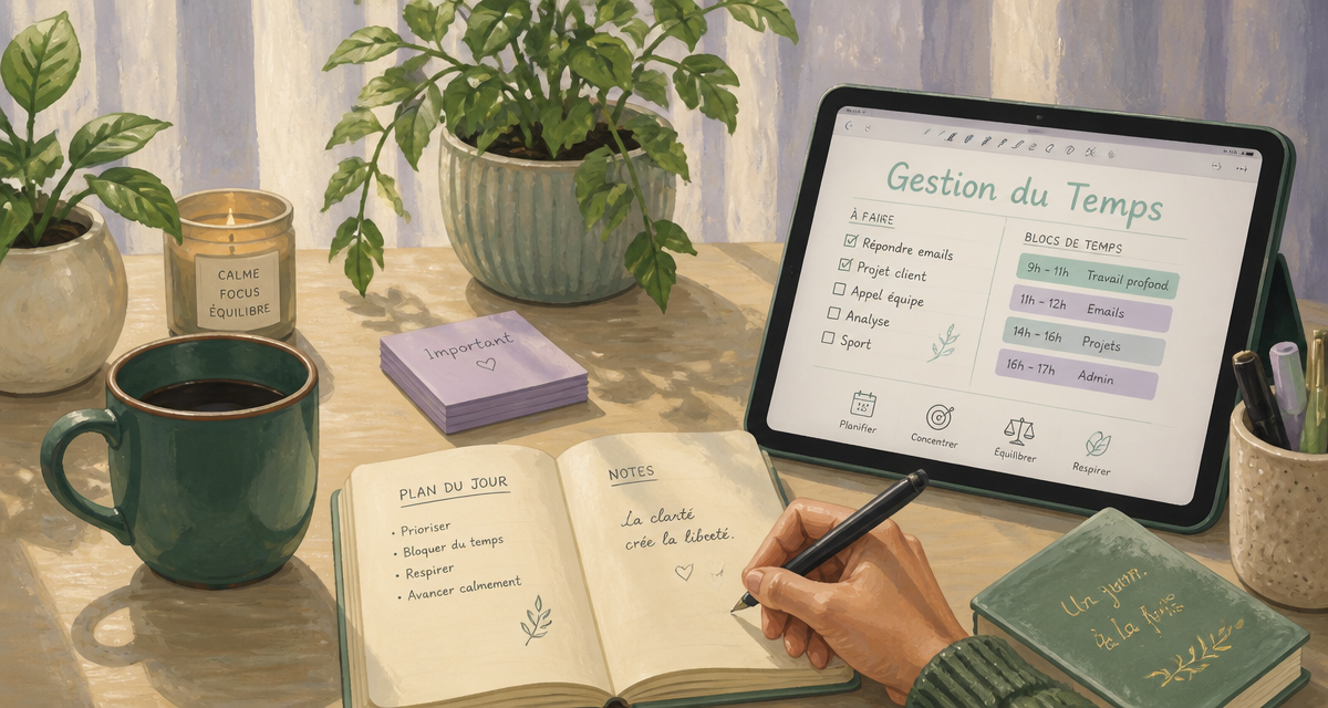 organisation quotidienne carnet notes bureau