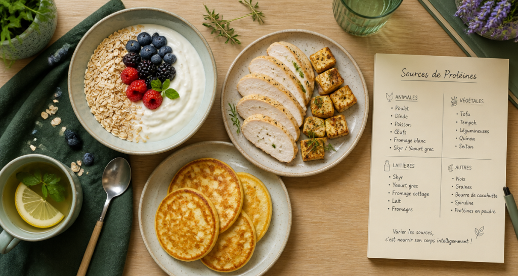 recette riche en proteine musculation plateau petit-dejeuner