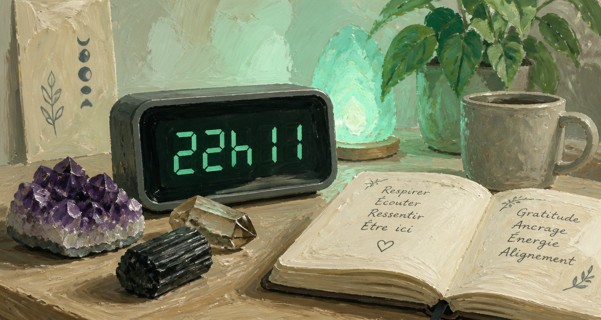22h11 signification réveil et pierres