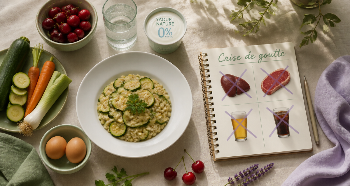 alimentation pour crise de goutte risotto courgette aliments interdits