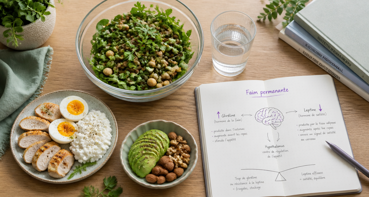 Sensation de faim permanente estomac, aliments et hormones