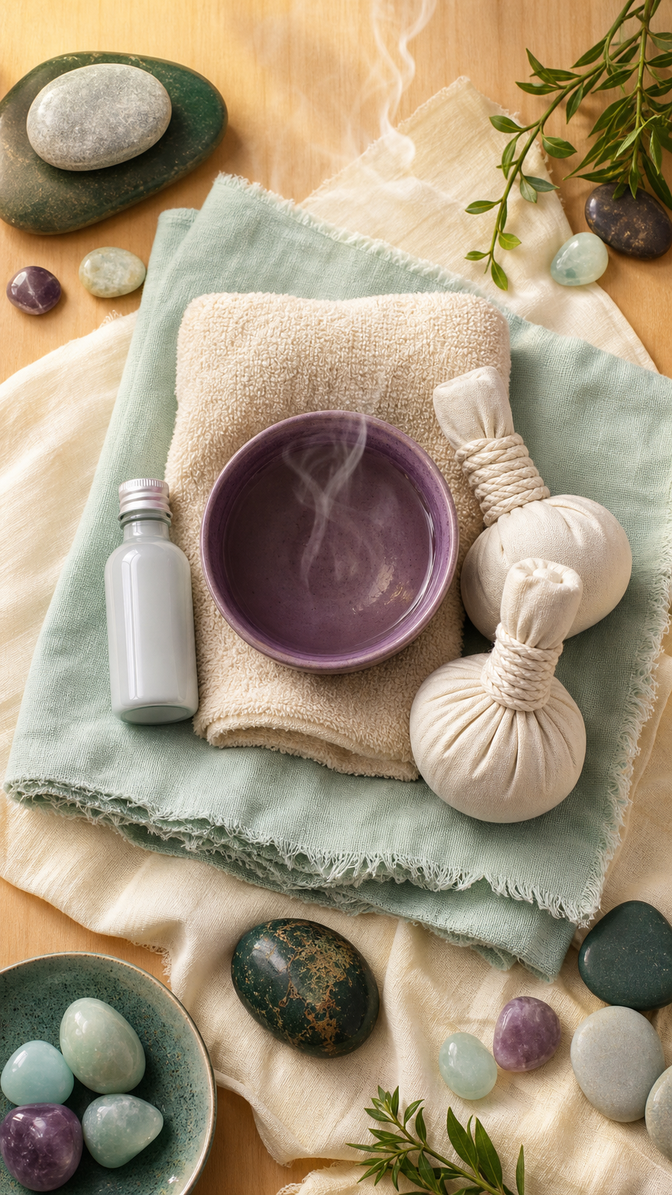 Massage thai aix en provence : huiles essentielles et serviette chaude