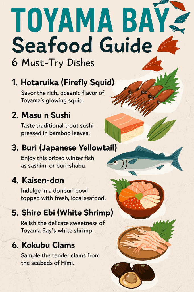 Toyama bay seafood infographic
